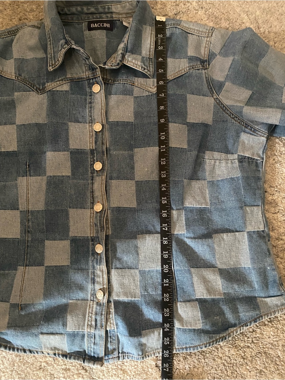 Baccini Vintage Patchwork Denim Shirt Jacket Size 22, 90’s Y2K - Picture 6 of 6